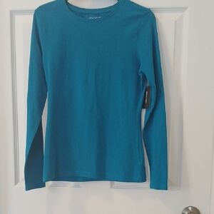 Lord & Taylor Teal Long Sleeve Top NWT